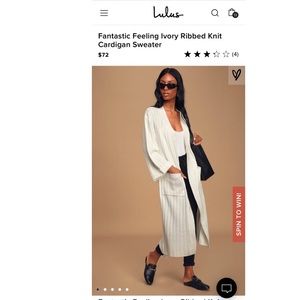 NWT Lulus ivory ribbed knit cardigan sweater!